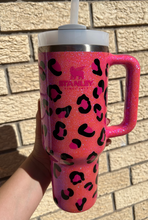 Load image into Gallery viewer, 40 OZ Custom Sublimation and Glitter Tumbler with Handler
