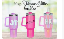 Load image into Gallery viewer, 40 OZ Custom Sublimation and Glitter Tumbler with Handler
